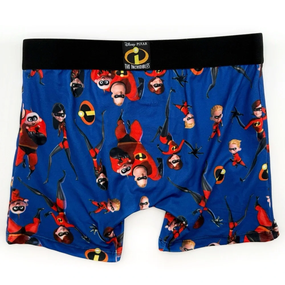 Disney Pixar The Incredibles Crazy Boxer Briefs Mens Small Underwear Blue Gift